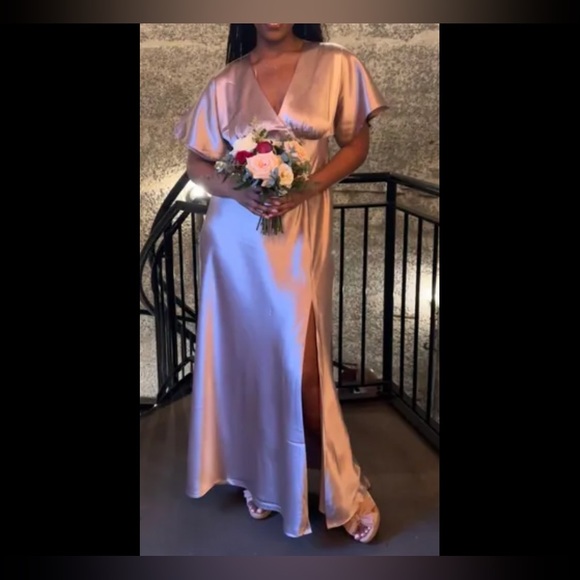 Birdy Grey Shimmer Rose Gold Maxi Dress - Picture 12 of 13